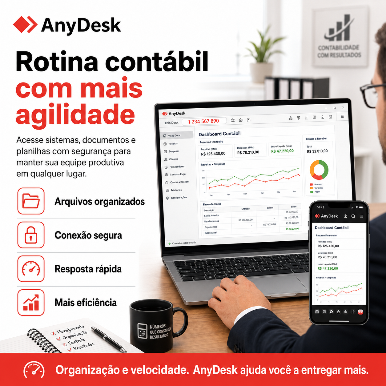 Escolher dispositivo com orientação independente sobre AnyDesk