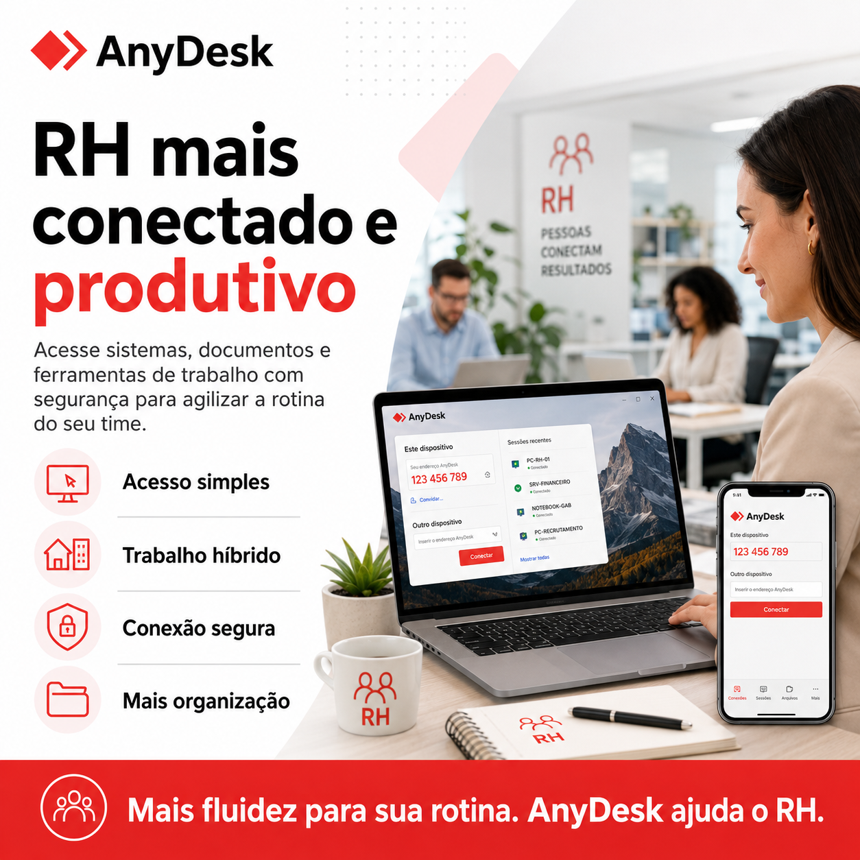 Proteção contra golpes durante uma sessão do AnyDesk